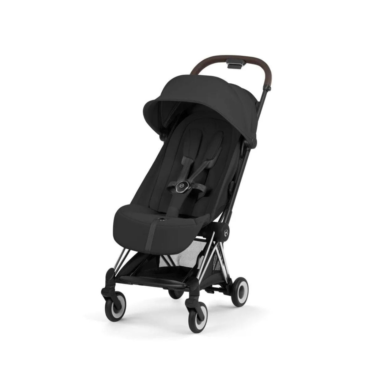 Cybex Coya Stroller (2026) - Style Collection - Chrome Frame / Sepia Black Lux Seat - Ergonomic Near Lie-Flat Recline