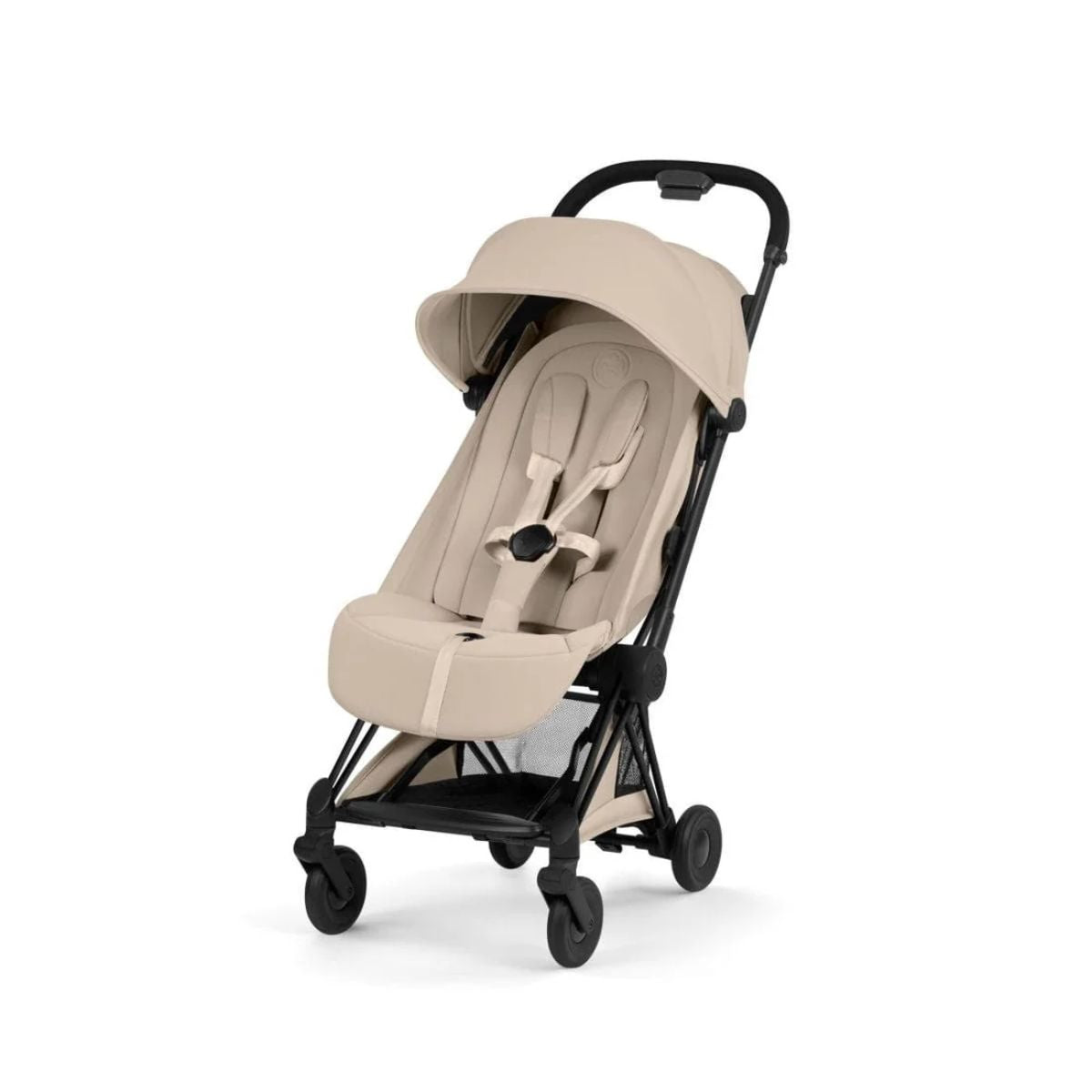 Cybex Coya Stroller (2026) - Style Collection - Matte Black Frame / Cozy Beige Lux Seat - Ergonomic Near Lie-Flat Recline