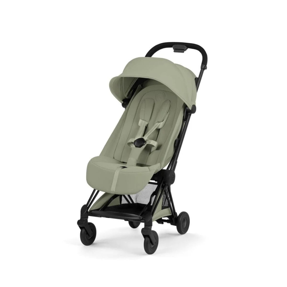 Carrinho De Bebê Cybex Coya Lux Style Collection Matte Black / Sage Green - Ergonomic Near Lie-Flat Recline