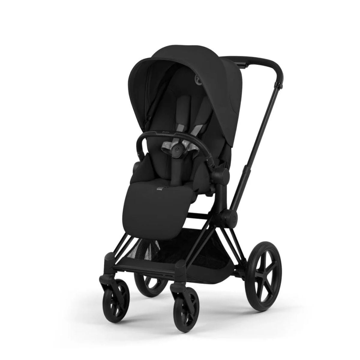 Cybex Priam Stroller (2026) - Matte Black Frame / Sepia Black Lux Seat - One-Pull Harness System